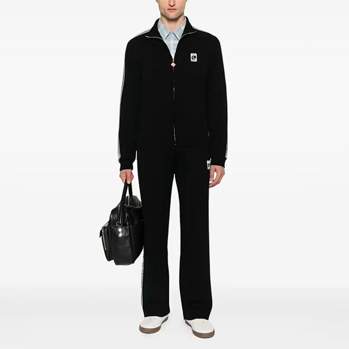 casablanca side stripe wool zip track jacket